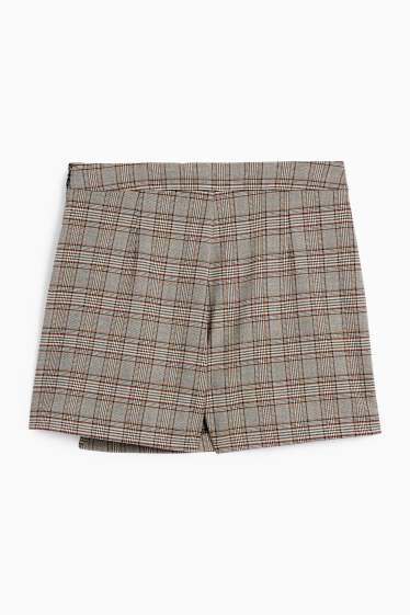 Damen - Skort - kariert - weiß / schwarz