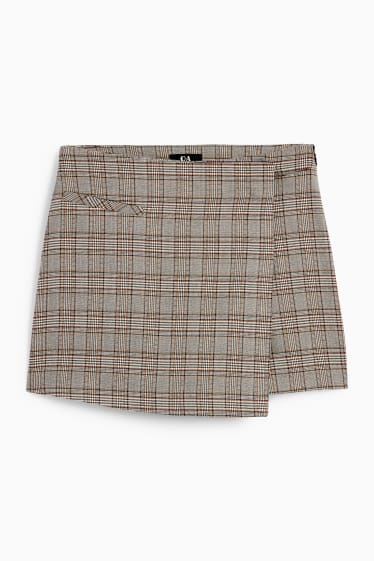 Damen - Skort - kariert - weiß / schwarz