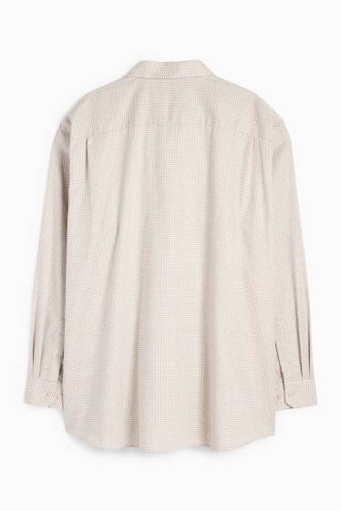 Herren - Businesshemd - Regular Fit - Kent - bügelfrei - gemustert - beige