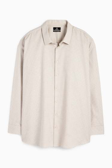 Herren - Businesshemd - Regular Fit - Kent - bügelfrei - gemustert - beige