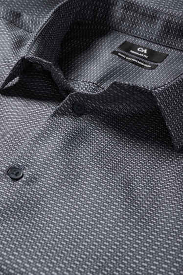 Men - Business shirt - regular fit - kent collar - easy-iron - patterned - gray