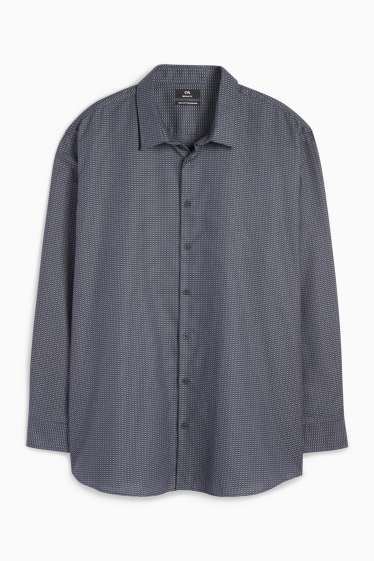 Men - Business shirt - regular fit - kent collar - easy-iron - patterned - gray