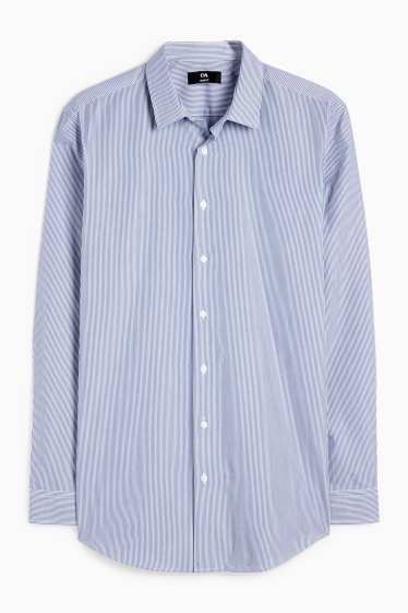 Herren - Businesshemd - Slim Fit - Kent - gestreift - blau / weiss