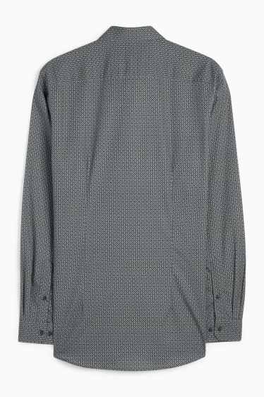 Heren - Business-overhemd - slim fit - kent - gemakkelijk te strijken - minimalistische opdruk - donkergroen