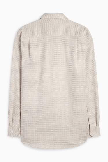 Men - Business shirt - regular fit - kent collar - easy-iron - patterned - beige