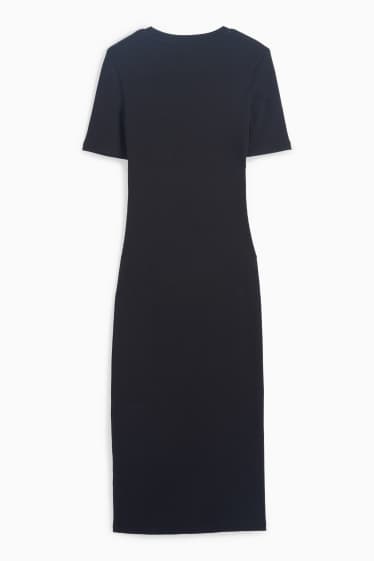 Kinder Mädchen - T-Shirt-Kleid - gerippt - schwarz