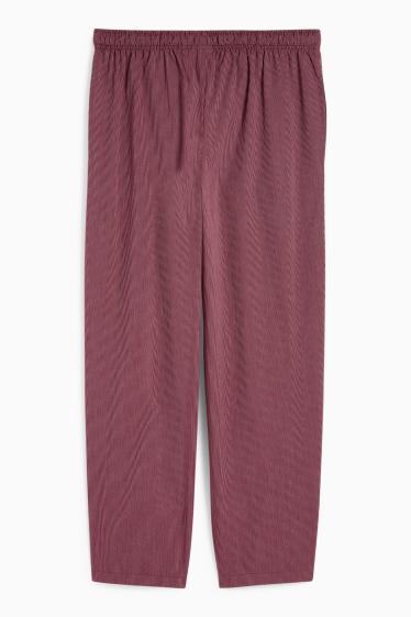 Herren - Pyjamahose - gestreift - bordeaux