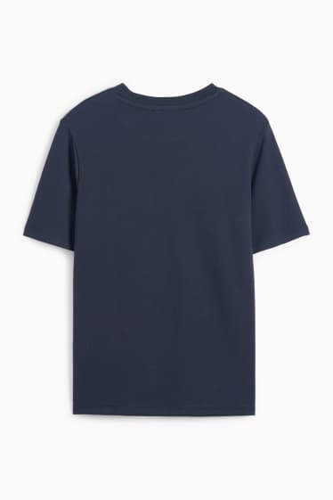 Kinder Buben - Kurzarmshirt - strukturiert - dunkelblau