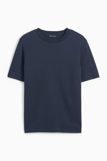 Kinder Buben - Kurzarmshirt - strukturiert - dunkelblau
