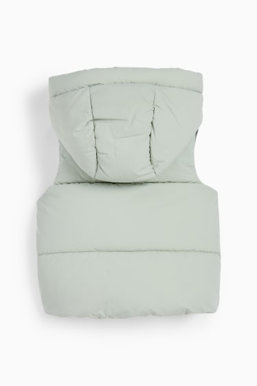 Baby: meisjes - Babybodywarmer met capuchon - waterafstotend - mintgroen