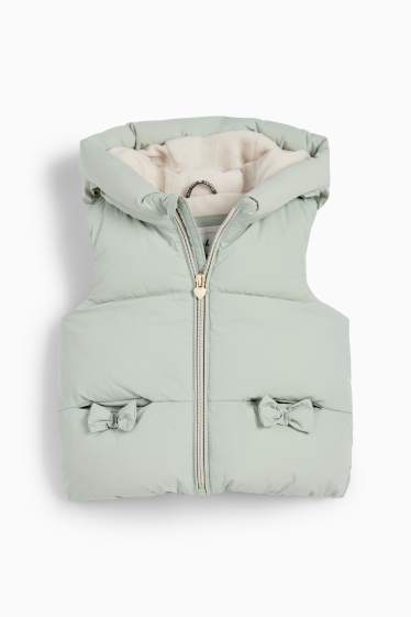 Baby: meisjes - Babybodywarmer met capuchon - waterafstotend - mintgroen