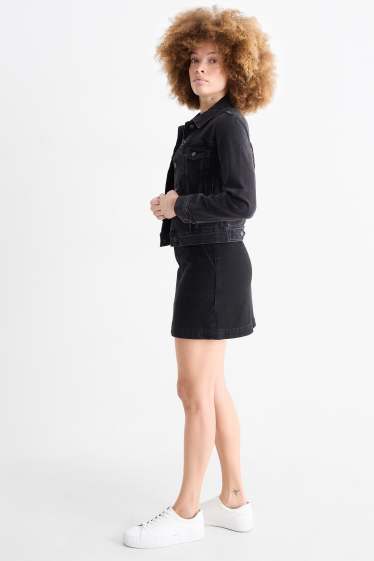 Damen - Jeans-Minirock - schwarz