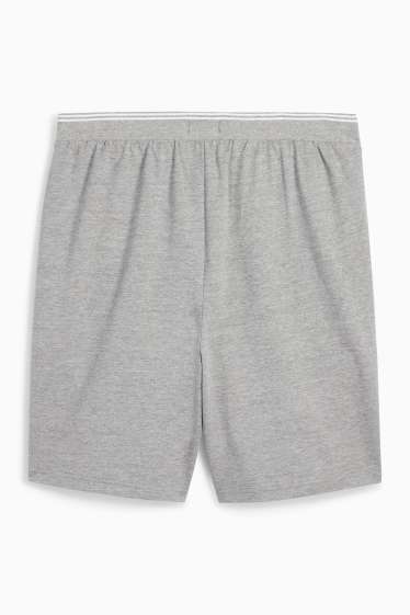 Herren - Pyjama-Shorts - grau-melange