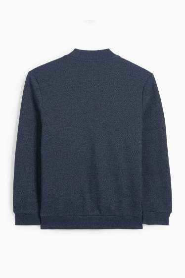 Kinder Buben - Sweatjacke - strukturiert - dunkelblau