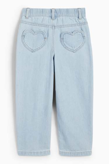 Kinderen: meisjes - Lilo & Stitch - relaxed jeans - lichtblauw