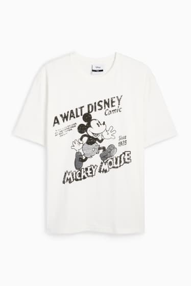 Herren - T-Shirt - Relaxed Fit - Micky Maus - weiss