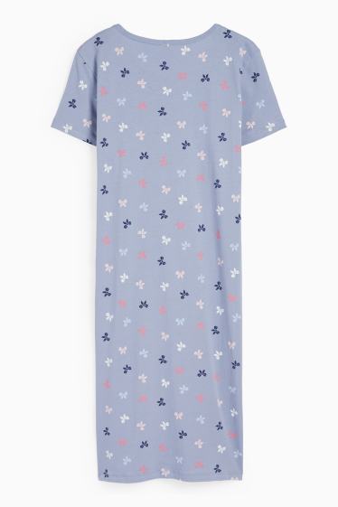 Femmes - Chemise de nuit - à motif - bleu
