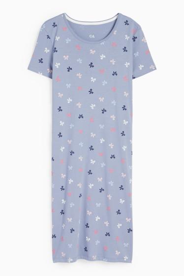 Femmes - Chemise de nuit - à motif - bleu