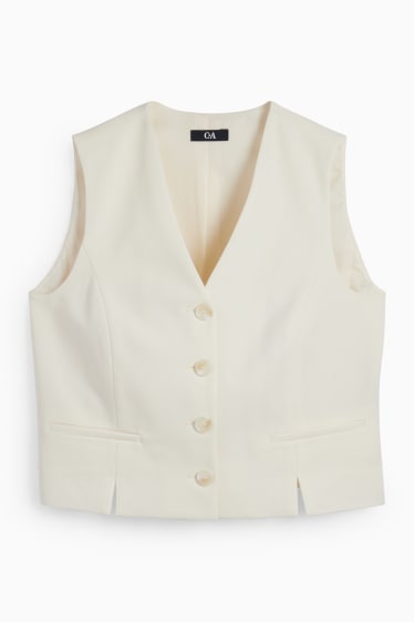 Dames - Business-gilet - loose fit - crème wit