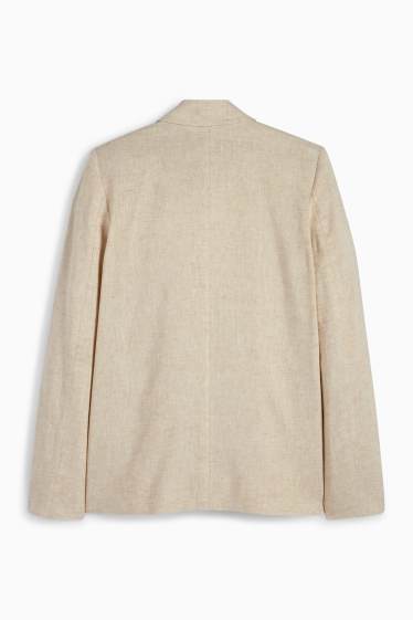 Damen - Business-Blazer - Regular Fit - Leinen-Mix - beige / gold