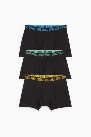 Kinderen: jongens - Set van 3 - boxershorts - zwart