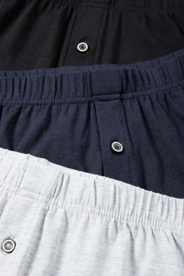 Kinderen: jongens - Set van 3 - boxershorts - jersey - donkerblauw