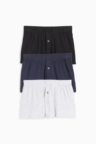 Kinderen: jongens - Set van 3 - boxershorts - jersey - donkerblauw