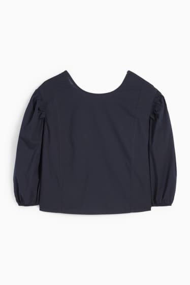 Damen - Crop Bluse - dunkelblau