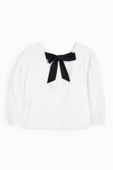 Damen - Crop Bluse - weiß