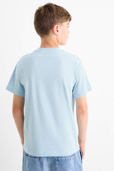 Kinder Buben - Affe - Kurzarmshirt - hellblau