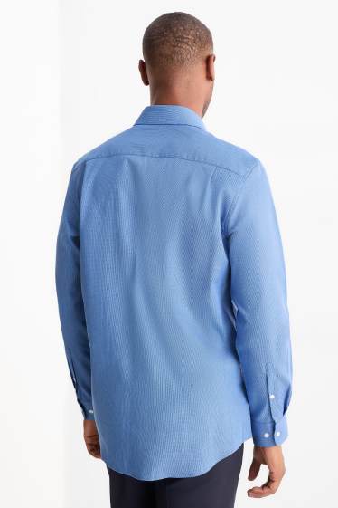 Heren - Business-overhemd - regular fit - kent - gemakkelijk te strijken - met patroon - blauw