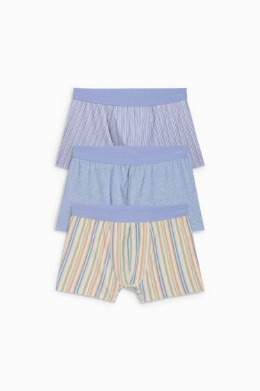 Heren - Set van 3 - trunks - lichtblauw
