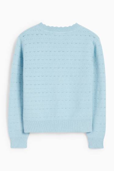 Kinderen: meisjes - Gebreid vest - blauw