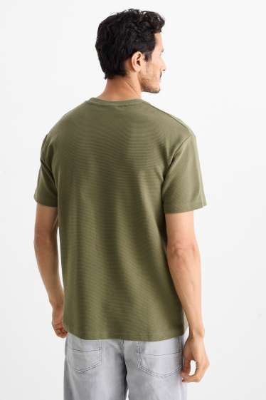 Men - T-shirt - relaxed fit - textured - green