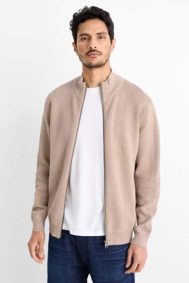 Herren - Strickjacke - beige