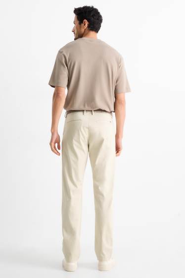 Heren - Chino met riem - regular fit - beige
