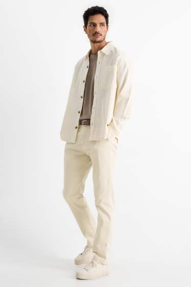 Heren - Chino met riem - regular fit - beige