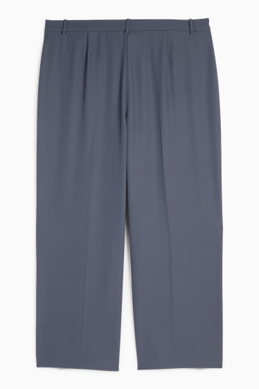 Damen - Stoffhose - High Waist - Wide Leg - blau