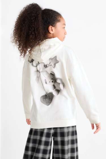 Bambine - Orso - felpa con cappuccio - bianco