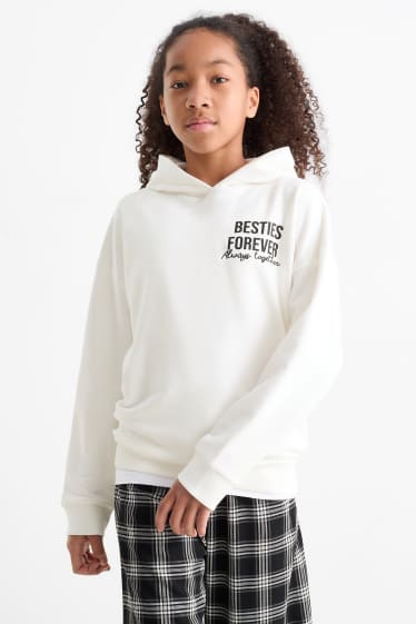 Bambine - Orso - felpa con cappuccio - bianco