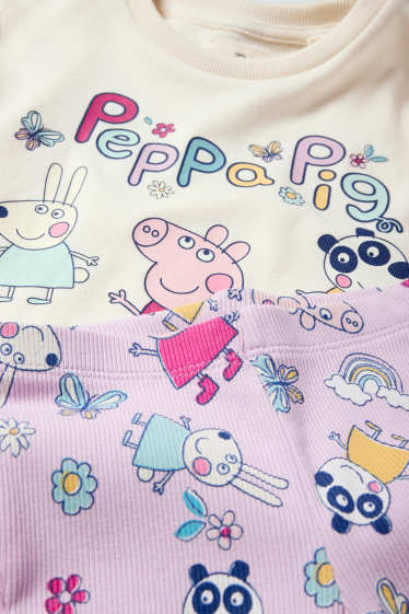 Kinderen: meisjes - Peppa Pig - set - sweatshirt en flared legging - 2-delig - crème wit