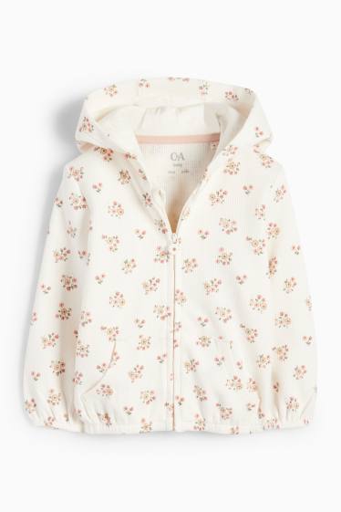 Baby Mädchen - Baby-Outfit - 2 teilig - geblümt - strukturiert - cremeweiss