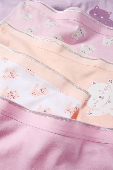 Kinder Mädchen - Multipack 5er - Katze - Boxershorts - rosa