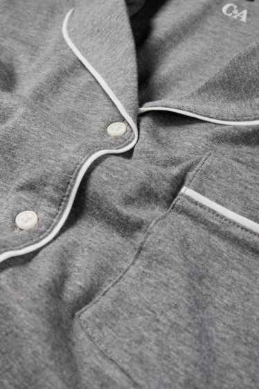Damen - Pyjama - grau-melange