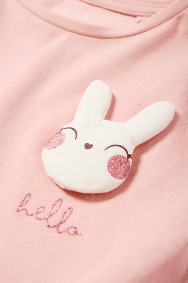 Kinderen: meisjes - Haasje - set - longsleeve en schoudertas - 2-delig - roze
