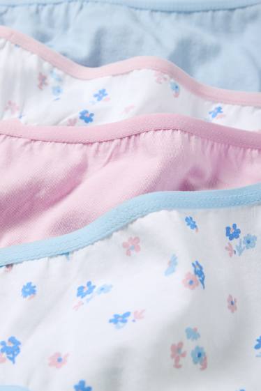 Kinder Mädchen - Multipack 4er - Blume - Slip - weiss