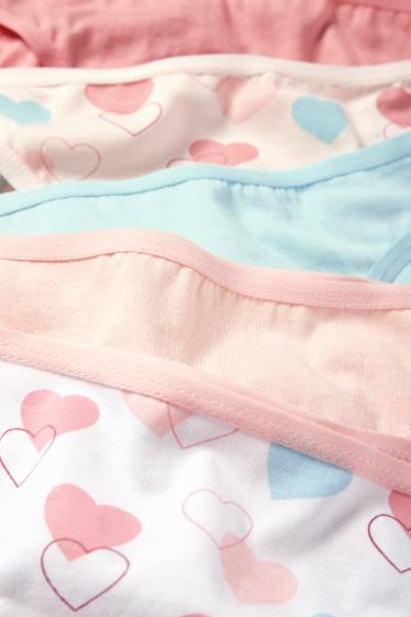 Kinder Mädchen - Multipack 5er - Herz - Slip - rosa