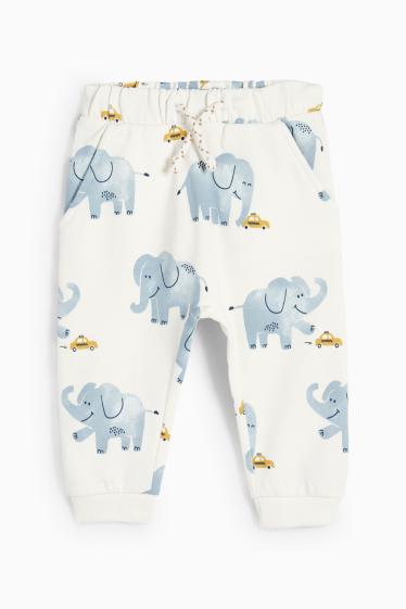 Baby: jongens - Olifant - babyoutfit - 3-delig - wit / blauw