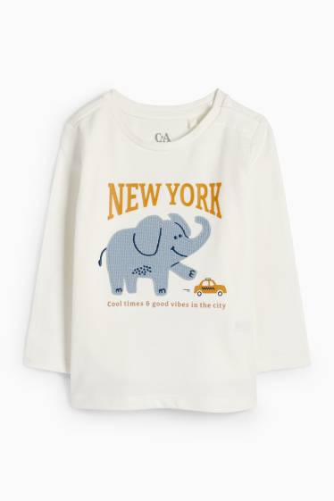 Baby: jongens - Olifant - babyoutfit - 3-delig - wit / blauw