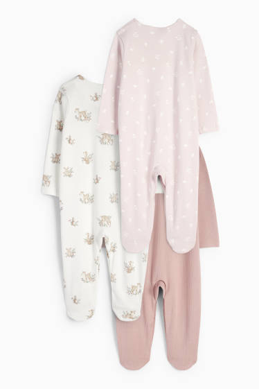 Bebeluși - fete - Pijama bebeluși - alb / roz